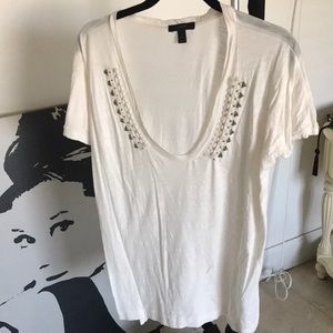 J.Crew Scoop Neck Beaded Top